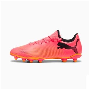 Puma Future 7 Play Firm GroundAg Soccer Cleats Mens Orange, Pink Athletic Sneake